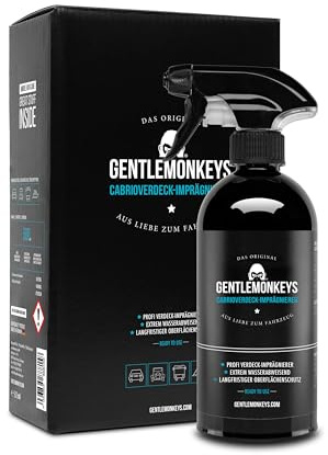 GENTLEMONKEYS Cabrioverdeck Imprägnierer (500ml) - Schutz Spray für Auto | Spezial Cabrio Imprägnierung - Bis zu 6 Monate wirksam - Wasser- & schmutzabweisend - Farbauffrischend - Biologisch abbaubar