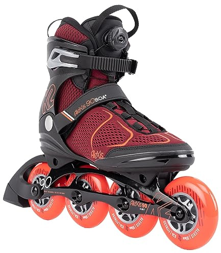 K2 Skates Damen Inline Skates Alexis 90 BOA, Burgandy - orange, 30G0817.1.1.090