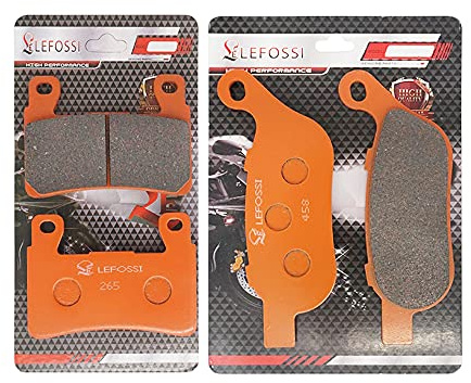 LE LEFOSSI Motorrad Kohlefaser Bremsbeläge vorne hinten Für Kompatibel mit Harley Davidson FLSTN Softail Deluxe FLS Softail Slim FXST Softail Standard 2015-2017 FA296F FA458R