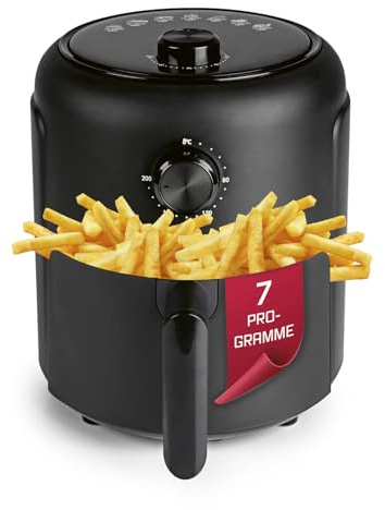 GOURMETmaxx Heißluftfritteuse | 2,3L Airfryer mit Timer, Touchscreen | Fritteuse mit 8 Funktionen & 7 Programmen | Energiesparend frittieren, nahezu ohne Öl | Minibackofen - 1000 W