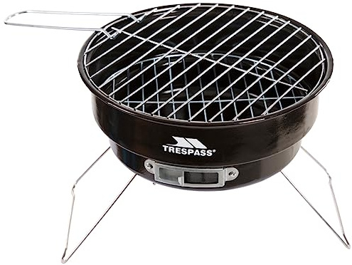 Trespass Barby, Black, Tragbarer Campinggrill mit Isolationstasche 24cm x 27cm x 27cm, Schwarz