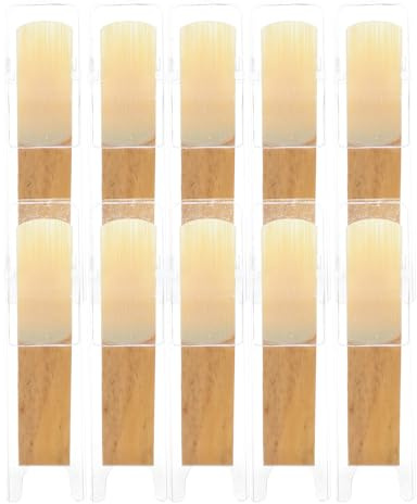 Saxophonblätter für Sopransaxophon, 10 Stück Holz, Beige | Ersatzblätter 2, 87x0, 75x0, 08 Zoll, Präzise Gefertigt, Passend für Schüler und Anfänger