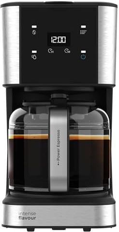 Cecotec Filterkaffeemaschine Coffee 66 Drop und Touch, Leistung 950 W, 1,5 L, 12 Tassen, Touchscreen, Glaskanne, 24-Stunden-Timer, 6 Schalter, wiederverwendbarer Netzfilter
