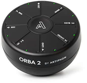 Artiphon Orba 2 portabler Synthesizer, Sampler, Looper & MIDI-Controller (8 Touchpads, Bewegungs- und Lagesensoren, Onboard-Looper, Neu: 2GB Sample-Engine, Quantisierungsfunktion, bis zu 128 Takte)