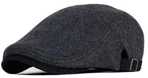JAOAJ Schiebermütze Herren Baumwolle Flat Cap Gatsby Vintage Verstellbar | Baumwolle Verstellbare Schirmmütze Passform 56–60 cm, leichte Gatsby Flat Cap Vintage-Stil für Alltag, Autofahren Freizeit