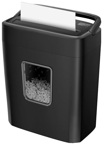 Bonsaii Aktenvernichter 8 Blatt, Papierschredder mit Sicherheitsstufe P-4, Kreuzschnitt 5 x 14 mm, Schredder für Zuhause und Büro, 16L Auffangbehälter, Start-Stopp-Funktion, Überhitzungsschutz, C261-C