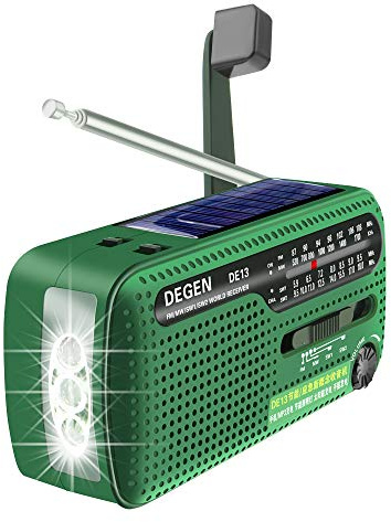 Degen DE13 Kurbelradio Tragbares Solar Radio FM AM SW Eingebaute Wiederaufladbare Batterie LED Dynamo Lampe Powerbank für Wandern Camping Ourdoor Notfall