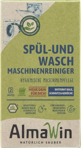 AlmaWin® Spül- & Waschmaschinenreiniger [6x 200 g], gegen Kalk & Beläge, vegan | Maschinenreiniger für Waschmaschine & Spülmaschine gegen Schmutz, Fett & Gerüche, reinigt schwer zugängliche Stellen
