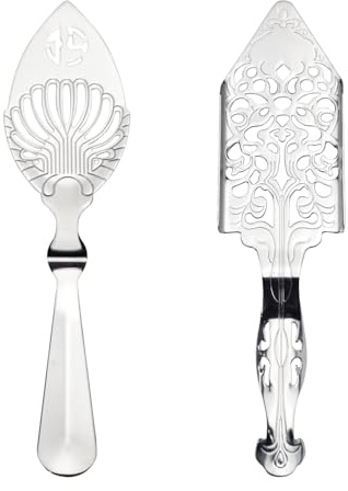2 Stück Wermutlöffel, 304 Edelstahl Absinth Löffel Multifunktionale Kaffee String Löffel, Cocktailbar Glas Tasse Trinkfilter für Küche Bar Werkzeuge (Silber)