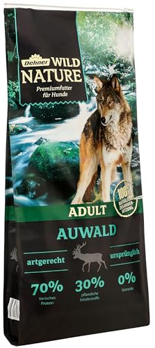 Dehner Wild Nature Hundefutter Auwald, Trockenfutter getreidefrei / zuckerfrei, für ausgewachsene Hunde, Geflügel / Wild, 12 kg