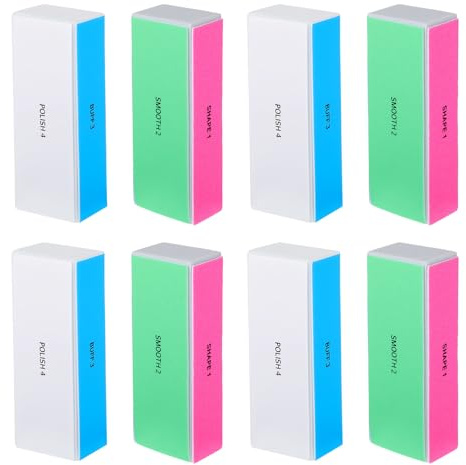Ptwola 8 Stück Nagelpflegefeile Nagelpolierblock Buffer 4 Seitig Feilblock Nagelfeile Block Entfernt Kanten Erzeugt Hochglanz Nagelfeilen Polierer für Maniküre Pediküre Nagelmodellage Formen Glätten