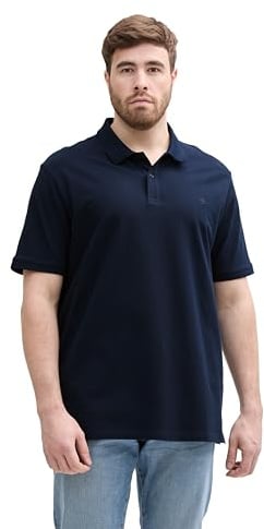 TOM TAILOR Herren Basic Piqué Poloshirt, 10668 - Sky Captain Blue, XL