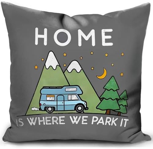 HUASHUZI Kissenbezug 40x40 cm Camping zubehör Geschenke für Camper wohnmobil Wohnwagen Gadgets deko Sofa dekokissen