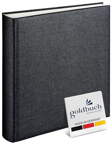goldbuch 31 660 Fotoalbum Summertime Anthrazit, Jumbo Fotobuch 30 x 31 x 6 cm, Foto Album 100 weiße Seiten, Bilderalbum Einband Leinen, Photoalbum buchgebunden, Photo Buch Schwarz-Grau