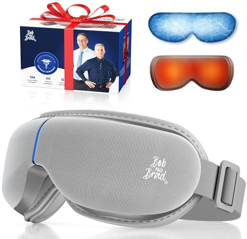 BOB AND BRAD Augenmassagegerät Grau mit Wärme und Kälte, EyeOasis 3 Elite Elektrische Augenmaske gegen Migräne, trockene Augen und Verspannungen, Geschenke für Frauen, Männer, Ihn und Sie