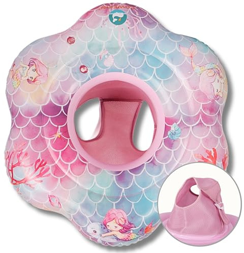 EDWEKIN® Premium Baby Schwimmring Meerjungfrau – Schwimmsitz für Babys & Kleinkinder, Badering für Babyschwimmen, Floatring, aufblasbarer Kinder-Schwimmreifen, Baby Float ab 6 Monate bis 3 Jahre
