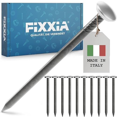 FIXXIA Bildernägel mit oder ohne Einschlaghilfe, 30 Stück ø2mm, schwarz mit gold-, oder silberfarbenem Dekokopf ø6mm, 20, 25, 30, 40, 50mm, Betonnägel, Wandnagel (Silberfarben, 30mm)