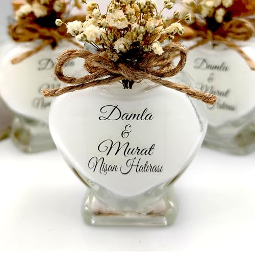 gastgeschenk hochzeit gäste kerze, hochzeitskerze im glas, 20 stück Gastgeschenk für Gäste Personalisierte, Schön Das Du Da Bist,taufe geschenk gäste babyparty (weiß, 20 Stück)
