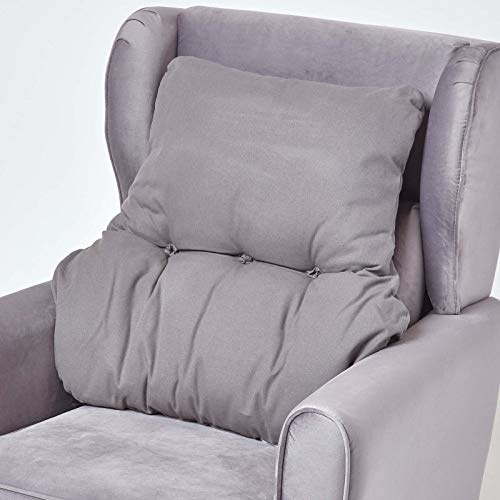 Homescapes Rückenkissen für Sofa, Bett & Schreibtischstuhl 68x58 cm, Rückenstützkissen grau, ergonomisches Lendenkissen, Rückenpolster mit Baumwollbezug