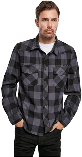 Brandit Check Shirt Herren Baumwoll Hemd L Black-grey