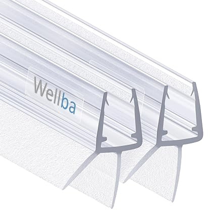 Wellba Premium Duschtür Dichtung (2x 80cm) für 6mm 7mm 8mm gerade Glastür Stärken | Wasserabweisende Duschdichtung oder Duschkabinen-Dichtung mit optimal angeordneten Gummilippen