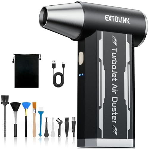 L8 Elektrische Staubgebläse 180,000 U/min Druckluftspray mit 4-Speed TurboJet Mode, 8000mAh Akku & PC Cleaning Druckluft Kit, Compressed Air Duster für Desktop, PC, Tastatur, Laptop, Car