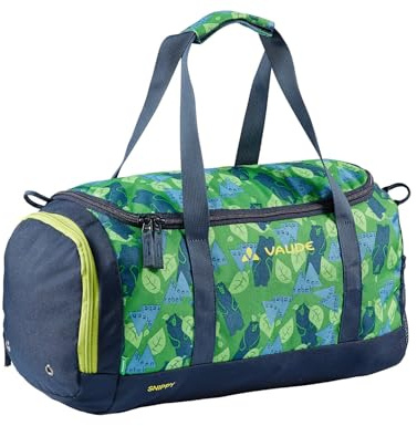 VAUDE Snippy Kindersporttasche, leicht – Green/Eclipse | Kleine Kindersporttasche 10L mit Schuhfach – Reisetasche für Gymzubehör, Schule, Sport und Wochenendausflüge – 345g leicht