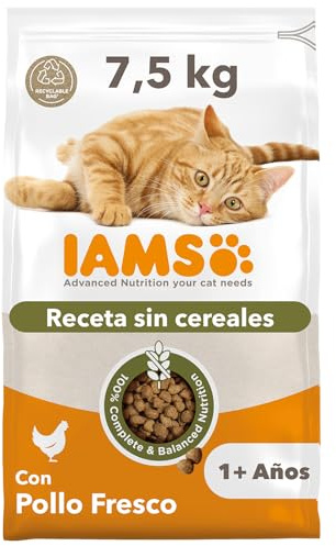 IAMS Katzenfutter trocken getreidefrei mit Huhn - Trockenfutter ohne Getreide für Katzen ab 1 Jahr, 7,5 kg