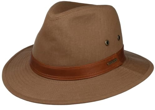 Stetson Cotton Traveller Outdoorhut Zeitloser Unifarbener Hut mit Metallösen Komfortabel Herren Ganzjährig braun XXL (62-63 cm)