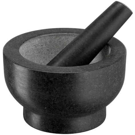 Jamie Oliver by Tefal Mörser und Stößel aus Granit, 14,5 cm Durchmesser, Kräuter und Gewürze zerkleinern, einfache Reinigung, K1823155