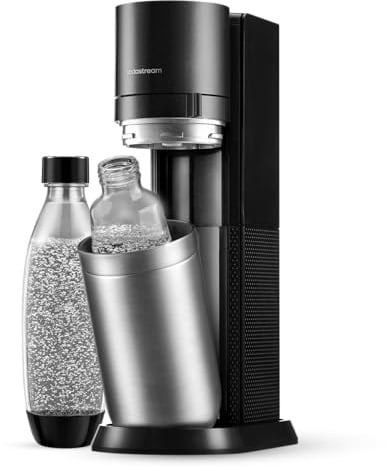 sodastream Wassersprudler DUO Umsteiger | inkl.1x 1L Glasflasche und 1x 1L FUSE Kunststoffflasche (spülmaschinengeeignet) | Farbe: Titan