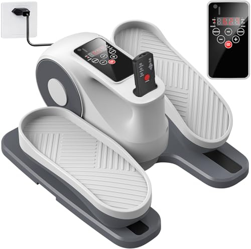 Healfith Mini Crosstrainer Für Zuhause,Elektrischer Ellipsentrainer,Beintrainer Mit Bildschirm Und Fernbedienung,Pedaltrainer Mit 2 Leiser Streifen,12 Einstellbare Geschwindigkeiten