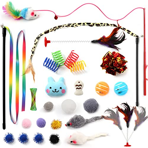 QUOZUO 26 Stück Katzenspielzeug, Katze Toys Variety Pack Interaktives Spielzeug für Katzen Kitty