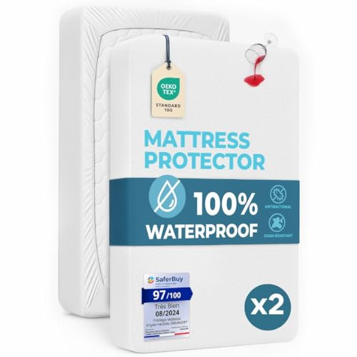 Dreamzie - Matratzenschoner 160x200 - Wasserdicht - Baumwolle | Oeko-Tex Zertifiziert · Matratzenschutz Weich · Atmungsaktiv · Inkontinenzunterlage · Waschbar 60°C · Rundumgummi mit Steg