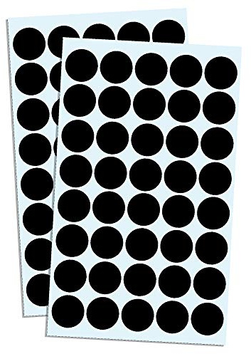 TownStix - 2000 Stück, 20mm Schwarz Rund Punktaufkleber Etiketten Markierungspunkte - Schwarz