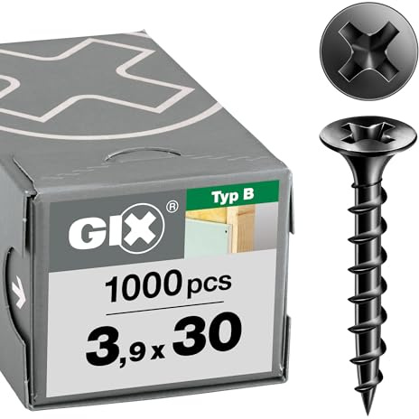 SPAX GIX-B Schnellbauschrauben 3,9 x 30 mm Grobgewinde, 1000 Stück, Trompetenkopf, Kreuzschlitz-H2, Trockenbauschrauben für Holz-Unterkonstruktionen – 1891170390305