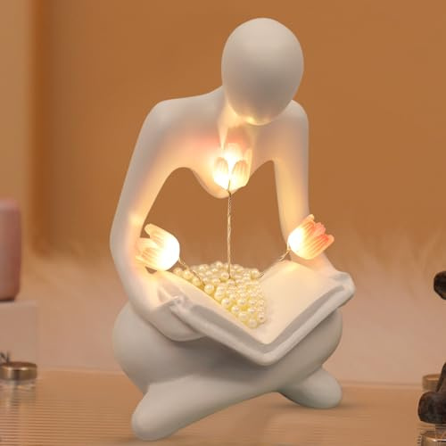 Tulpenlampe, Bücherregal Deko, Aesthetic Zimmerdeko für Leseratten | Bücher Deko, Aesthetic Dekoration, Aesthetic Zimmerdeko, Dekofiguren Wohnzimmer, Geschenke für Leseratten