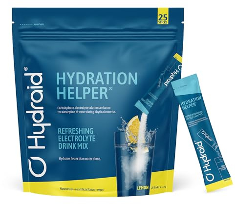 Hydraid Hydration Helper® LEMON – Elektrolyt Pulver mit 1118mg Elektrolyten zur besseren Wasseraufnahme für Sport & schnelle Erholung – 25 Sticks mit Zitrone-Geschmack