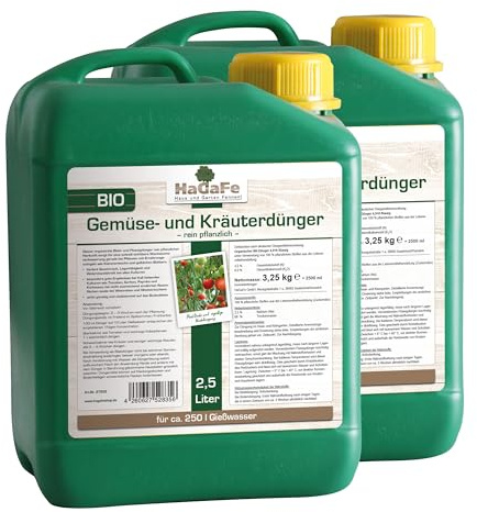 HaGaFe Bio Flüssigdünger Gemüsedünger Kräuterdünger Blattdünger Flüssig Dünger (5 L (2 x 2,5 L))