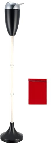 CO-Z Standaschenbecher Edelstahl Aschenbecher mit Deckel für Drinnen Höhenverstellbar Stand Aschenbecher 50,8 – 88,9 cm Standascher (Schwarz)