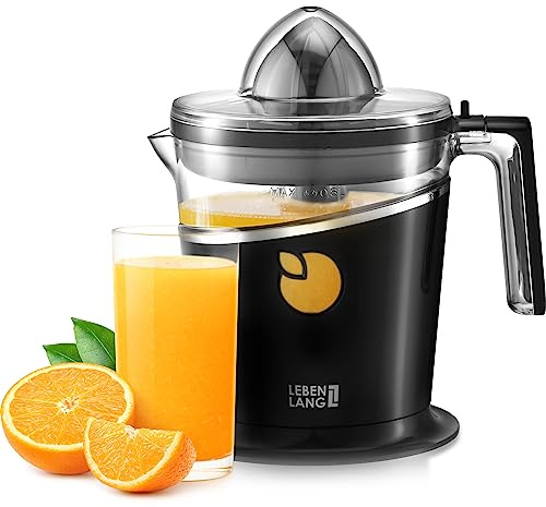 LEBENLANG Saftpresse elektrisch 800ml & Verstellbares Sieb - Orangenpresse, Zitruspresse, Zitronenpresse Obstpresse I Orangensaftpresse Citruspresse elektronisch Orange Juicer