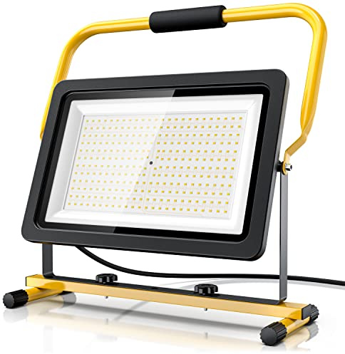 Brandson - 200W LED Baustrahler - Arbeitsscheinwerfer - Bauscheinwerfer - 288 SMD LEDs – 6400k - Standgestell und Tragegriff - 16000 Lumen – 4 m Stromkabel - Metallgehäuse