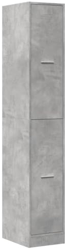 vidaXL Apothekenschrank, betongrau, 30 x 41 x 174,5 cm, Spanplatte, Apothekenschrank, Apothekenmöbel, Schrank mit Schubladen für Apotheken