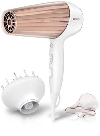 Philips MoistureProtect Haartrockner - 2300W, Ionisierungsfunktion, 6 Hitze- und Geschwindigkeitsstufen, inkl. Diffusor & Stylingdüse (Modell HP8280/00)