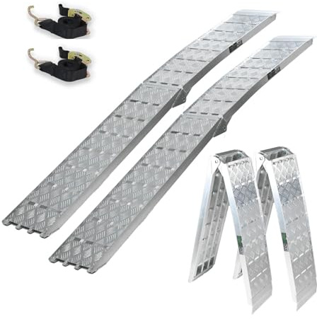TRUTZHOLM 2 x Alu Auffahrrampe klappbar 226 cm Traglast 1360 kg Motorradrampen Verladerampen Heavy Duty Rampe exrtra leicht
