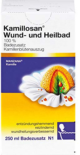 Kamillosan Wund und Heilbad: Kamille-Badezusatz für Sitzbad, gegen Juckreiz, Hämorrhoiden-Beschwerden, Hautentzündungen, 250 ml