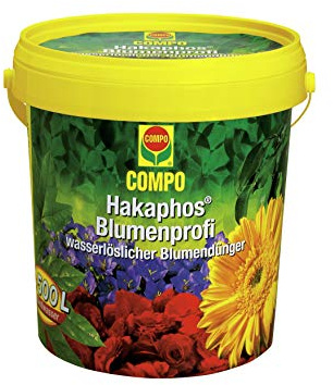 COMPO Hakaphos Blumenprofi, Blumendünger, Wasserlöslicher Dünger für alle Zimmerpflanzen, Balkon- und Terrassenpflanzen, 1200 g