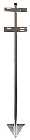 Rottner Inox Briefkastensänder Edelstahl HxBxT 1705x240x54 mm für alle Rottner Briefkästen zur freistehenden Montageinklusive Bohranleitung und Verankerungsmaterial
