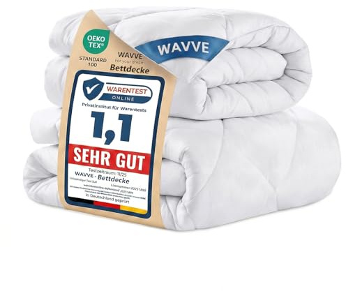 WAVVE Bettdecke 135x200 cm 2 teilig Inklusive Ganzjahresdecke 300gsm + Sommerdecke 150gsm ＝ Winterdecke 450gsm, Steppdecke Mikrofaser Weiß