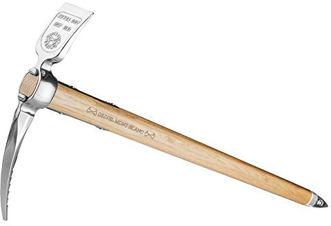 Grivel 200 Ice Axe Braun - Hochwertiger Chromstahl Retro Eispickel, Größe 65 cm - Farbe Wood